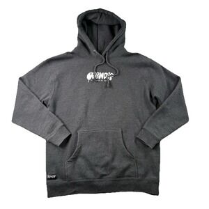 Ripndip Hoodie LARGE Trippy Cat Graphic Alien Skate Streetwear Pullover Gray